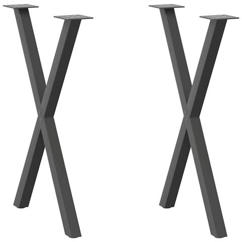 Gambe Tavolo Pranzo A X 2 Pz Antracite 57x(72-73) Cm Acciaio - Foto 1