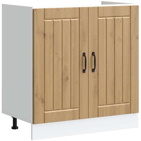 Mobile Base Lavello Lucca Rovere Artigianale Legno Multistrato - Foto 1