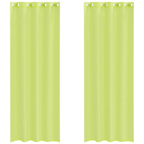 Tende In Voile Con Occhielli 2 Pz Verde Mela 140x300 Cm - Foto 2