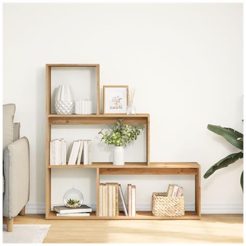 Libreria 3ripiani Rovere Artigianale 123x29x123cm In Truciolato - Foto 3