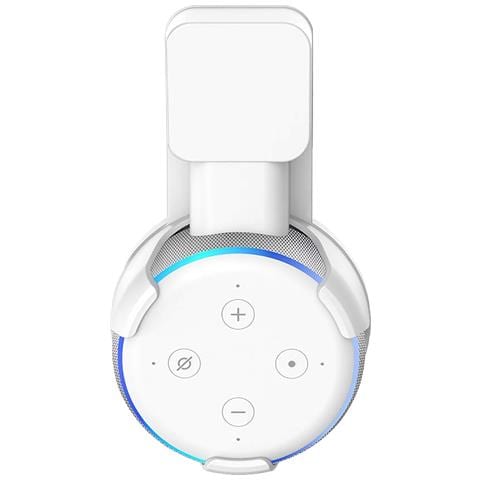 Porta Spina Per Amazon Echo Dot (gen 3) Con Cavo E Caricatore Nascosto 18x4x10 Cm. Colore Bianco - Foto 2