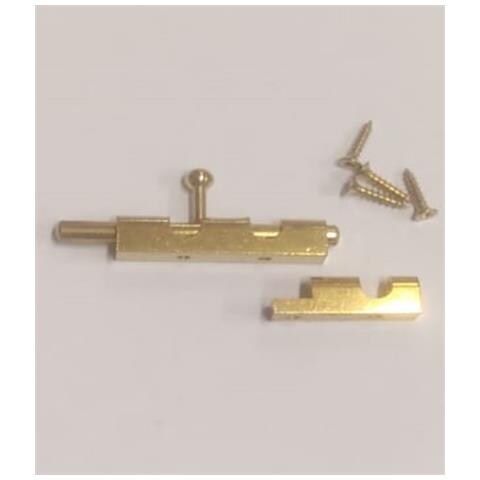 Catenacciolo A Cannone Per Porte - In Ottone Lucido 80mm - Con Viti - Foto 1