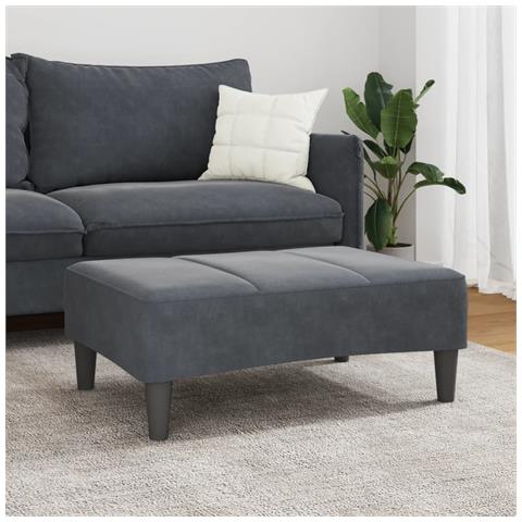 Poggiapiedi Grigio Scuro 77x55x31 Cm In Velluto - Foto 3