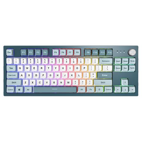 MKey TKL tastiera Gaming USB Grigio scuro, Azzurro, Bianco - Foto 1