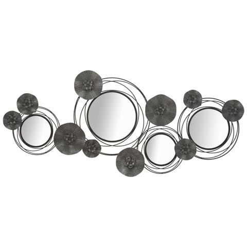 Decorazione In Metallo 3d Cerchi 25 - Grigio - Metallo - 117x5,5x49 Cm - Foto 1