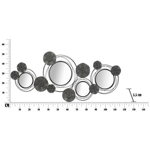 Decorazione In Metallo 3d Cerchi 25 - Grigio - Metallo - 117x5,5x49 Cm - Foto 7