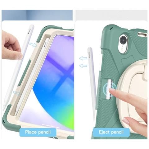 Custodia Tablet Ipad Mini 6 Con Base Rotante, Verde Militare, Protettiva E Innovativa - Foto 4