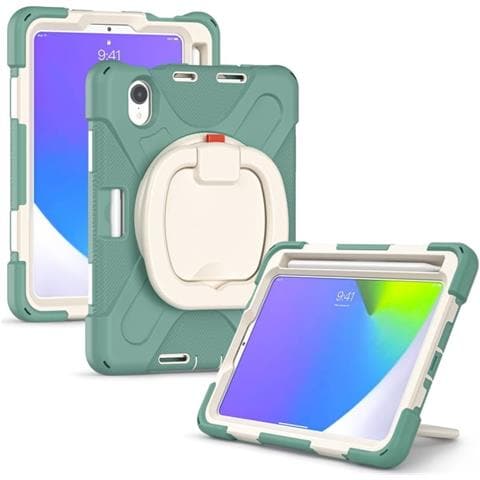 Custodia Tablet Ipad Mini 6 Con Base Rotante, Verde Militare, Protettiva E Innovativa - Foto 1