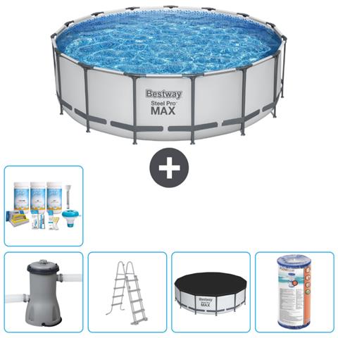 Piscina Fuori Terra - In Giro - 488x122 Cm - Grigio - Include Accessori Coordinati Cb29 - Foto 1