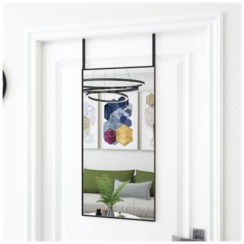 Lusso Casadino -  Specchio Da Porta Nero 40x80 Cm In Vetro E Alluminio - Foto 4
