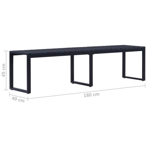 Lusso Casadino -  Panchina Da Giardino 180 Cm In Pannello Ps Nero - Foto 5