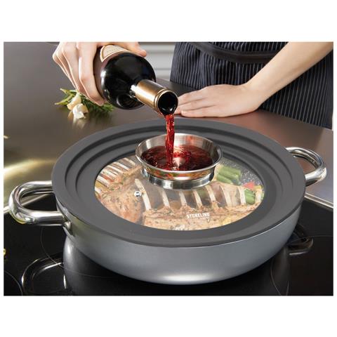 Set Universale Di Coperchi In Vetro (con Plastica), Acciaio Inox, 24/26/28 - Foto 2