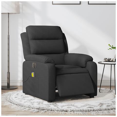 Poltrona Massaggiante Reclinabile Elettrica Nera in Tessuto - Foto 2