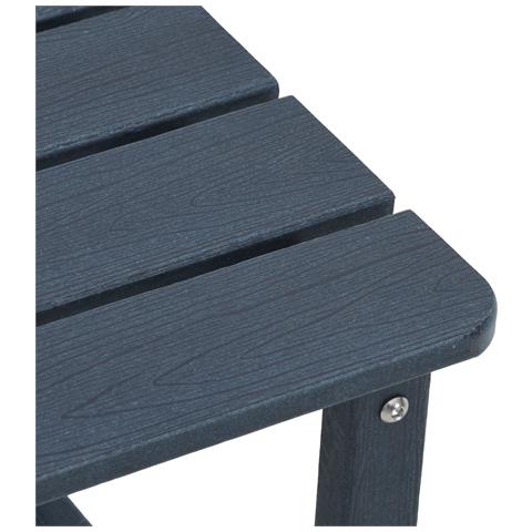 Set da Giardino a 3 Pezzi  Blu Navy HDPE, Sedia Adirondack  Blu Navy 74x82x91 cm HDPE, Tavolino laterale  Blu Navy 38x38x46 cm HDPE - Foto 9