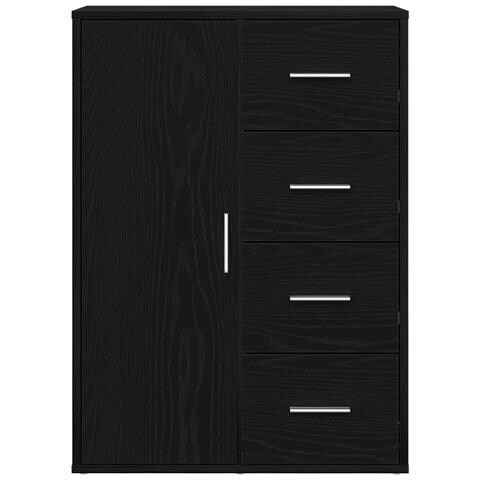 Mobile Nero Rovere 60x31x84 cm Legno ingegnerizzato - Foto 1