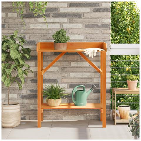 Tavolo da Giardino in Acacia 75x40x90 cm Legno Massello di Pino - Foto 2