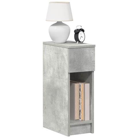 Comodini con Cassetto 2 pz Grigio Cemento 20x36x60 cm - Foto 2