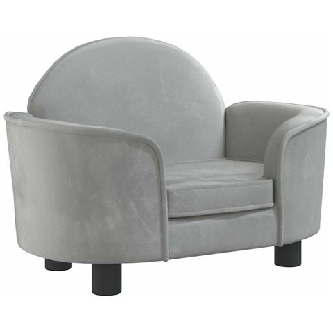 Lettino per Cani Grigio Chiaro 66x40x45 cm in Velluto - Foto 1