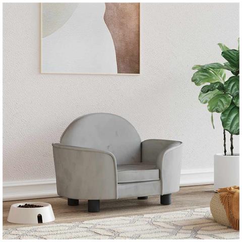 Lettino per Cani Grigio Chiaro 66x40x45 cm in Velluto - Foto 2