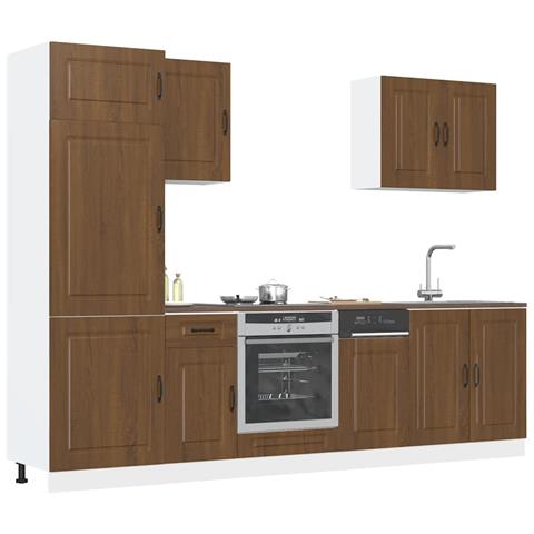Set Mobili da Cucina 7 pz Kalmar Rovere Marrone in Truciolato - Foto 2
