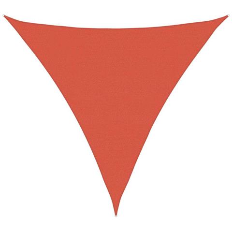Vela Parasole 160 g/m² Triangolare Terracotta 5x5x5 m in HDPE - Foto 1