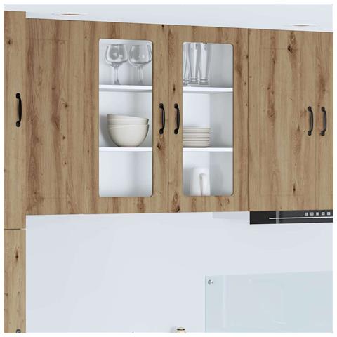 Pensile cucina con porta Rovere artigianale 80 x 31 x 80 cm - Foto 2