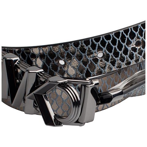 Cintura Sottile Reversibile Da Donna In Pelle Metallizzata 558992 - Foto 2