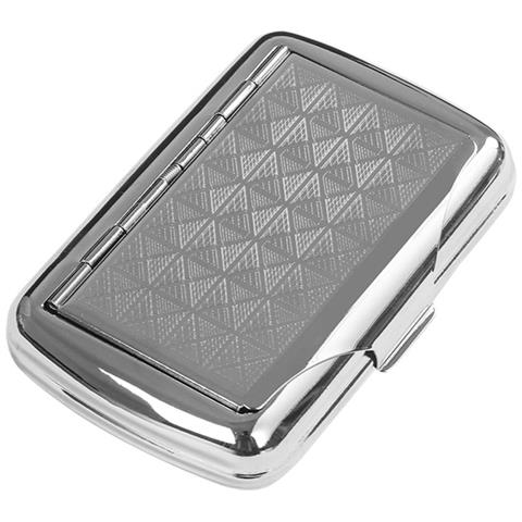 Portasigarette In Acciaio Inossidabile Con Porta-cartine (design A Scacchi) - Portatile E Ermetico - Foto 1