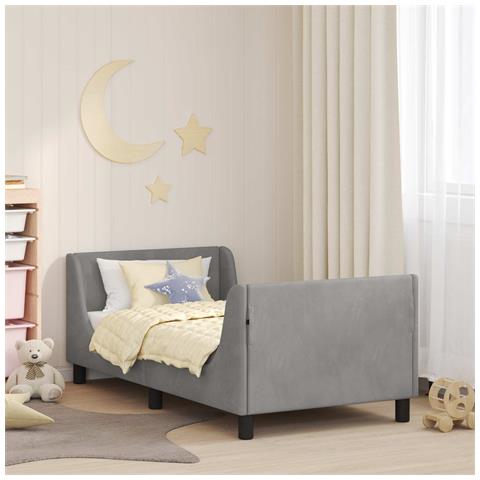 Struttura letto bambini con testata Grigio Chiaro 80 x 160 cm - Foto 2
