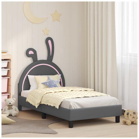Struttura letto bambini con testata Grigio Chiaro 80 x 160 cm - Foto 2
