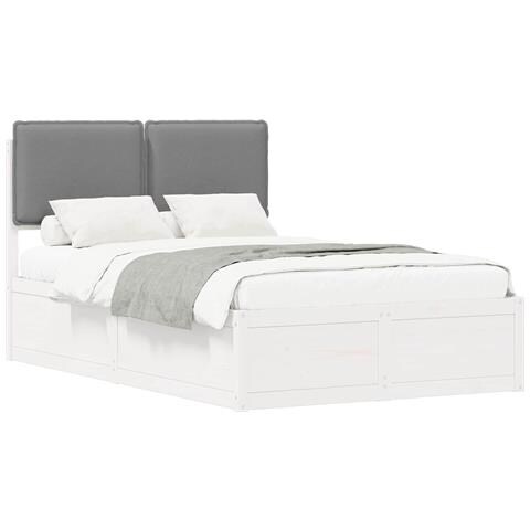 Letto con Testiera Rivestita Grigio chiaro 120 x 190 cm - Foto 1