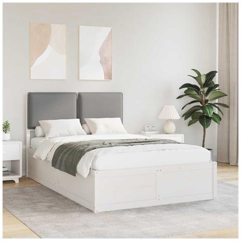 Letto con Testiera Rivestita Grigio chiaro 120 x 190 cm - Foto 2