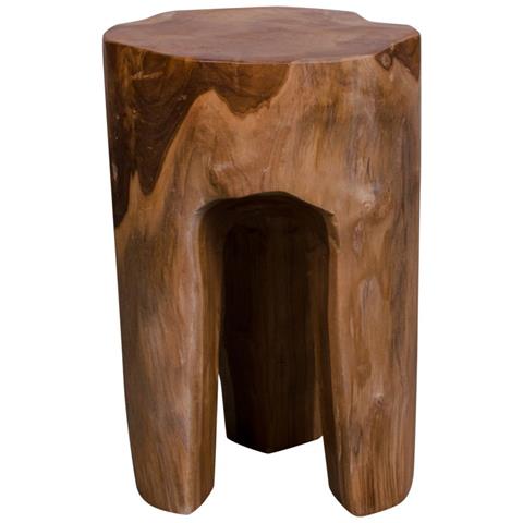 Sgabello Rose In Teak Naturale A 3 Gambe, Ø26 X 40 Cm - Foto 2