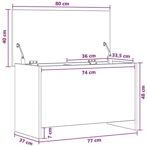 Cassa di stoccaggio Bianco 80 x 40 x 50 cm Legno ingegnerizzato - Foto 7