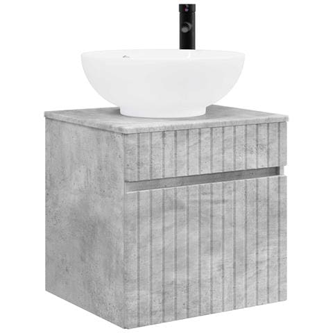Mobile lavabo da parete Grigio Cemento 49 x 44,5 x 66,5 cm - Foto 1