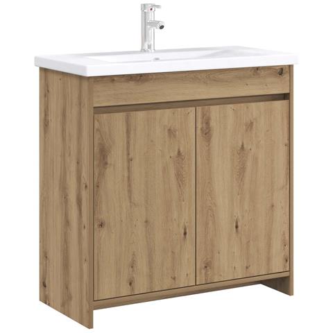 Mobiletto da Bagno Sotto Lavabo Rovere Artigianale - Foto 2