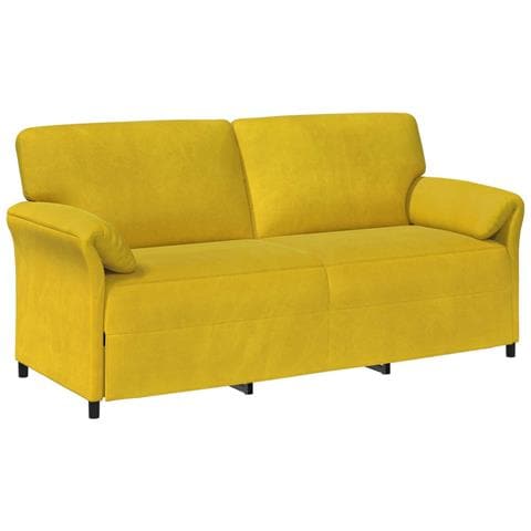 Divano 3-Persone Giallo 198 x 83 x 95 cm Velluto - Foto 1