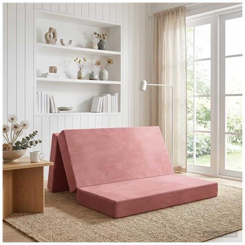 Divano Letto Pieghevole 120 x 67 x 45 cm Rosa - Foto 2