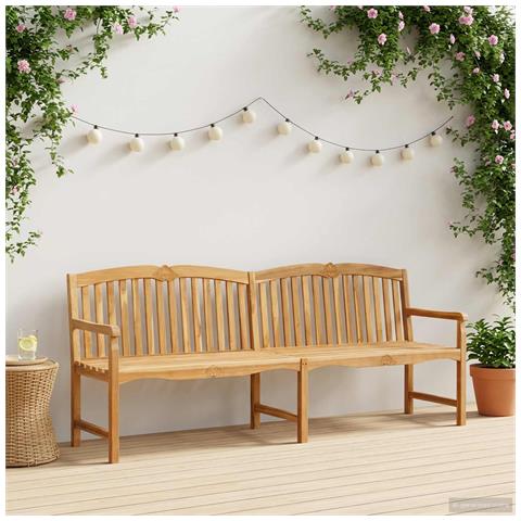 Panchina in legno intagliata a mano Naturale 228 x 61 x 94,5 cm - Foto 2