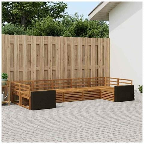 Set di divani da esterno 7 pcs Naturale - Foto 2