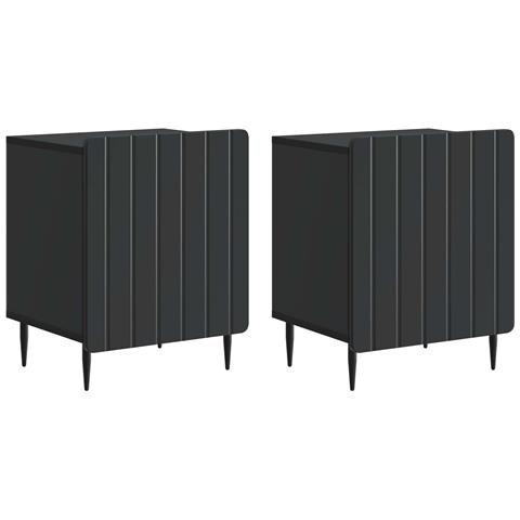 Armadio da Notte 2 pcs Nero 43 x 34,5 x 52 cm - Foto 1