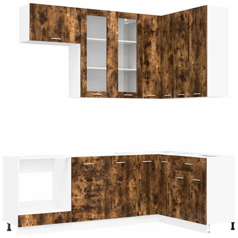Unità Cucina LYON 8 pcs Rovere Fumo Legno ingegnerizzato - Foto 1