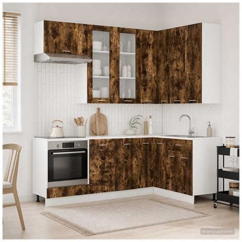 Unità Cucina LYON 8 pcs Rovere Fumo Legno ingegnerizzato - Foto 2