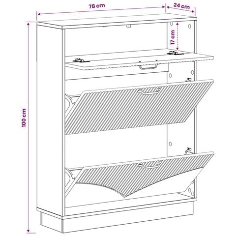 Mobile per scarpe HOORN 78 x 24 x 100 cm Legno ingegnerizzato - Foto 9