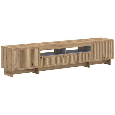 Mobile TV LED a 5 pezzi Rovere Artigianale Legno ingegnerizzato - Foto 1