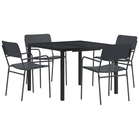 Set Mobili da Esterno 5 pz Antracite Acciaio - Foto 1