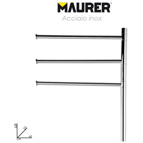 Piantana porta asciugamani Wc in acciaio inox cromato 42x25x120 cm - Foto 2