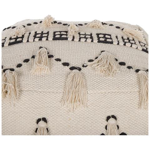 Pouf In Cotone Beige / nero 50 X 50 Cm Thondi - Foto 15