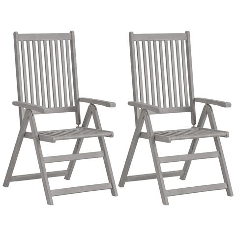 Sedie da Giardino Reclinabili 4 pz con Cuscini Massello Acacia - Foto 10