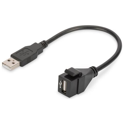 Usb 2.0 Keystone Module Female / Male Cable Color Black - Foto 1